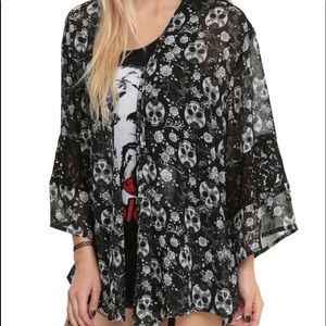 SUGAR SKULL ROSE KIMONO TOP